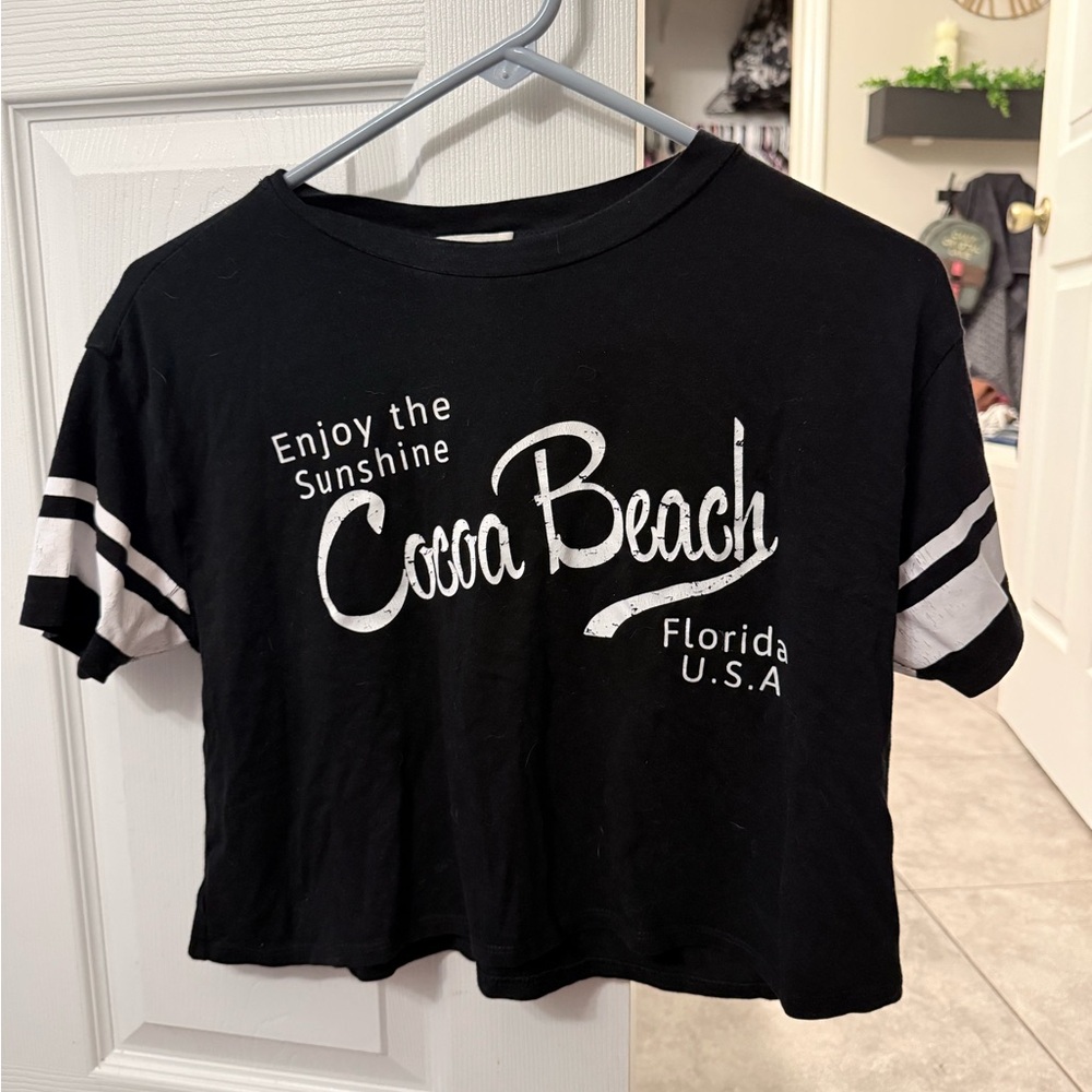 Cocoa Beach Black Crop Top